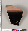 Terracotta fragment of a column-krater (bowl for mixing wine and water), Terracotta, Greek, Attic
