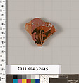 Terracotta fragment of a kylix (drinking cup), Terracotta, Greek, Attic