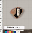 Terracotta fragment of a kylix (drinking cup), Terracotta, Greek, Attic