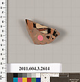 Terracotta fragment of a kylix (drinking cup), Terracotta, Greek, Attic