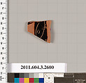 Terracotta fragment of a kylix (drinking cup), Terracotta, Greek, Attic