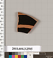 Terracotta fragment of a Little Master cup (drinking cup), Terracotta, Greek, Attic