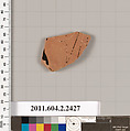 Terracotta fragment of a closed shape, Terracotta, Greek, Attic