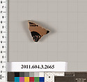 Terracotta fragment of an olpe (jug), Terracotta, Greek, Attic
