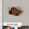 Terracotta fragment of an olpe (jug), Terracotta, Greek, Attic