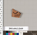 Terracotta fragment of a closed shape, Terracotta, Greek, Attic