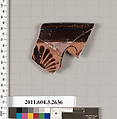 Terracotta rim fragment of a skyphos (deep drinking cup), Terracotta, Greek, Attic