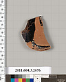 Terracotta fragment of an oinochoe (jug), Terracotta, Greek, Attic