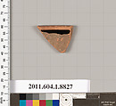 Terracotta rim fragment of a kylix (drinking cup), Terracotta, Greek, Attic
