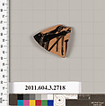 Terracotta fragment of an oinochoe (jug) or olpe (jug), Terracotta, Greek, Attic
