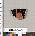 Terracotta fragment of an oinochoe (jug) or olpe (jug), Terracotta, Greek, Attic