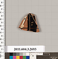 Terracotta fragment of an olpe (jug), Terracotta, Greek, Attic