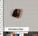 Terracotta fragment of an oinochoe (jug), Terracotta, Greek, Attic