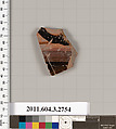 Terracotta fragment of a closed shape, Terracotta, Greek, Attic