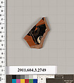 Terracotta fragment of an oinochoe (jug) or olpe (jug), Terracotta, Greek, Attic