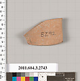 Terracotta fragment of an oinochoe (jug) or olpe (jug), Terracotta, Greek, Attic