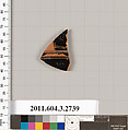 Terracotta fragment of an olpe (jug), Terracotta, Greek, Attic