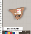 Terracotta fragment of an oinochoe (jug), Attributed to the Manner of the Red-Line Painter [Clark], Terracotta, Greek, Attic