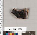 Terracotta fragment of an olpe (jug), Terracotta, Greek, Attic