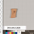 Terracotta fragment of an oinochoe (jug) or an olpe (jug)?, Terracotta, Greek, Attic