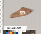 Terracotta fragment of an undetermined shape, Terracotta, Greek, Attic
