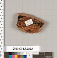 Terracotta fragment from an amphora (jar)?, Terracotta, Greek, Attic