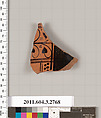 Terracotta fragment of an olpe (jug), Terracotta, Greek, Attic