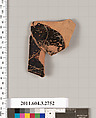Terracotta fragment of a closed shape, Terracotta, Greek, Attic