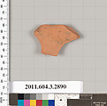 Terracotta fragment of a kylix (drinking cup)?, Terracotta, Greek, Attic