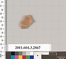 Terracotta fragment of an undetermined shape, Terracotta, Greek, Attic
