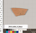 Terracotta fragment of an undetermined shape, Terracotta, Greek, Attic