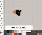 Terracotta fragment of a closed shape, Terracotta, Greek, Attic