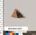 Terracotta fragment of a closed shape, Terracotta, Greek, Attic