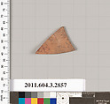 Terracotta fragment of a closed shape, Terracotta, Greek, Attic