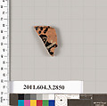 Terracotta fragment of a closed shape, Terracotta, Greek, Attic