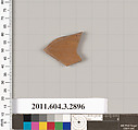 Terracotta fragment of a closed shape, Terracotta, Greek, Attic