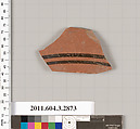 Terracotta fragment of a closed shape, Terracotta, Greek, Attic