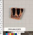 Terracotta fragment of a neck-amphora (jar)?, Terracotta, Greek, Attic