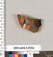 Terracotta fragment of a closed shape, Terracotta, Greek, Attic