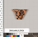 Terracotta fragment of an undetermined shape, Terracotta, Greek, Attic