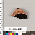 Terracotta fragment of a closed shape, Terracotta, Greek, Attic