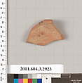 Terracotta fragment of a closed shape, Terracotta, Greek, Attic