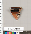 Terracotta fragment of a pyxis (box)?, Terracotta, Greek, Attic