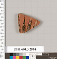 Terracotta fragment of an amphora (jar)?, Terracotta, Greek, Attic