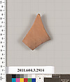Terracotta fragment of a neck-amphora (jar)?, Terracotta, Greek, Attic
