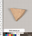 Terracotta fragment of a closed shape, Terracotta, Greek, Corinthian