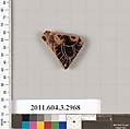 Terracotta fragment of a closed shape, Terracotta, Greek, Attic
