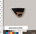 Terracotta rim fragment of a cup-skyphos (drinking cup)?, Terracotta, Greek, Attic