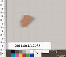 Terracotta fragment of an undetermined shape, Terracotta, Greek, Attic