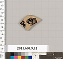 Terracotta fragment of a kylix (drinking cup), Terracotta, Greek, Laconian